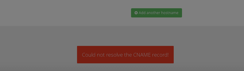 Error: The CNAME record could not be resolved